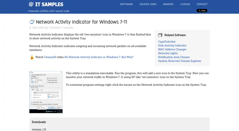 The Network Activity Indicator homepage
