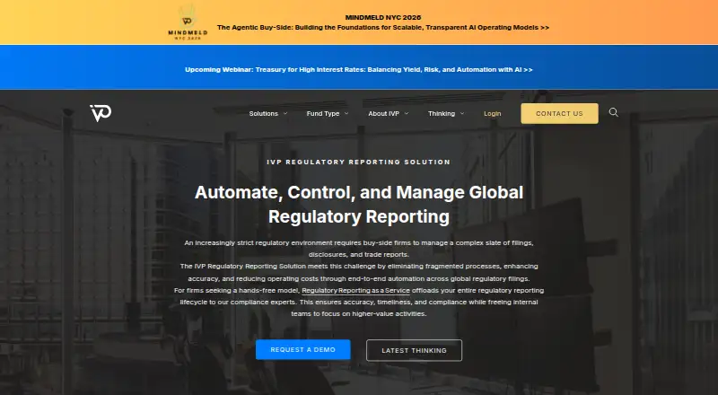 The IVP Regulatory Reporting homepage
