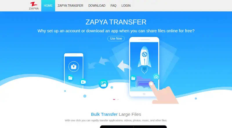 The Zapya homepage