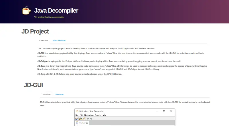 The JD-GUI homepage