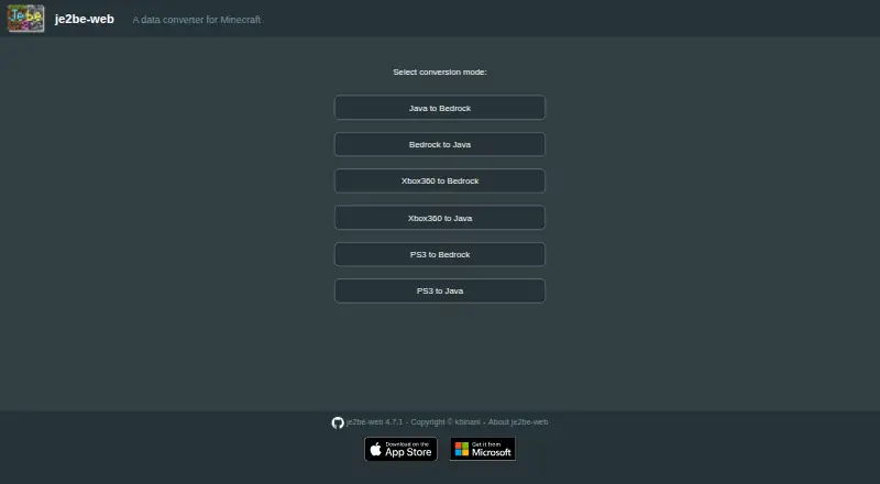 The je2be homepage