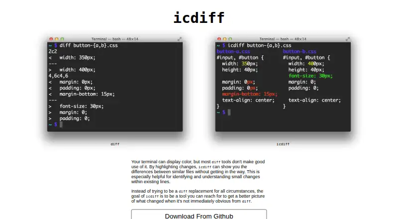 The icdiff homepage