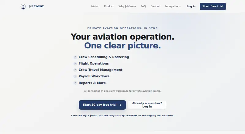 The JetCrewz homepage
