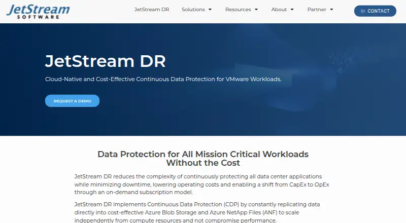 The JetStream DR homepage