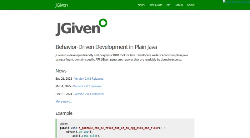 The JGiven homepage