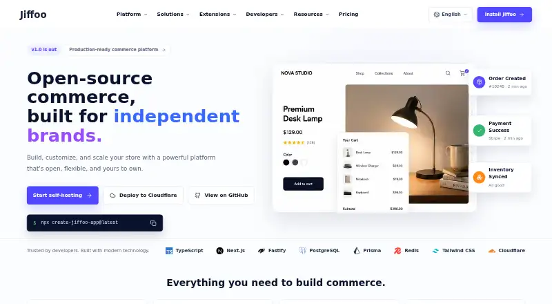 The Jiffoo homepage