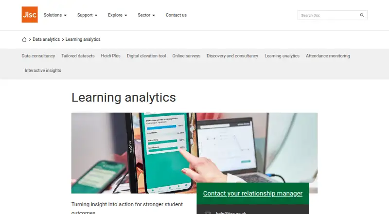 The Jisc Learning Analytics homepage