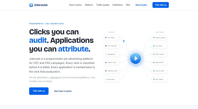 The Jobroute homepage