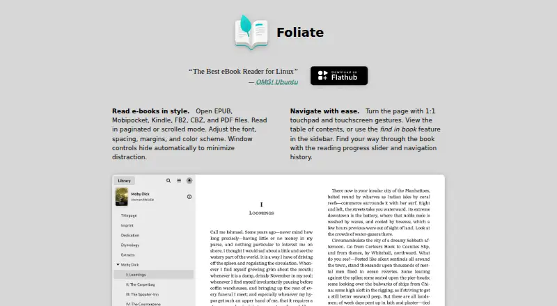 The Foliate homepage