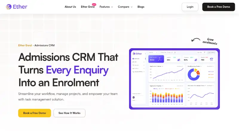 The Ether Enrol homepage