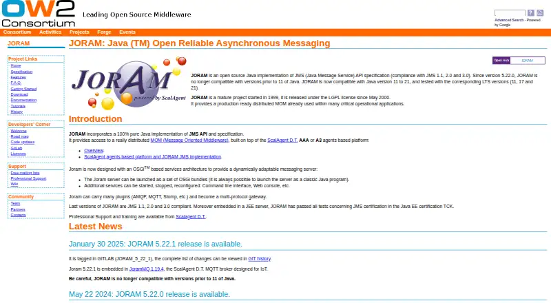 The JORAM homepage