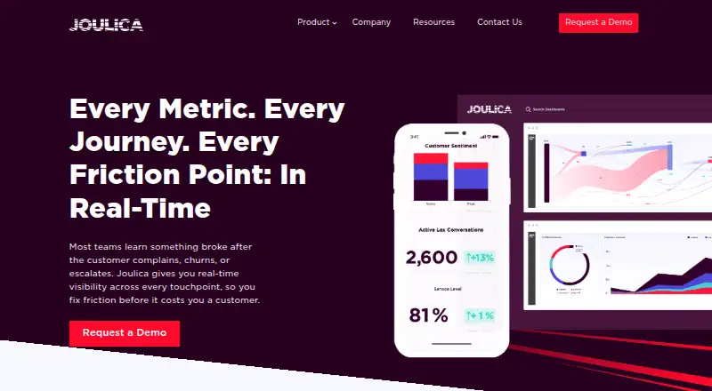 The Joulica Customer Journey Analytics homepage