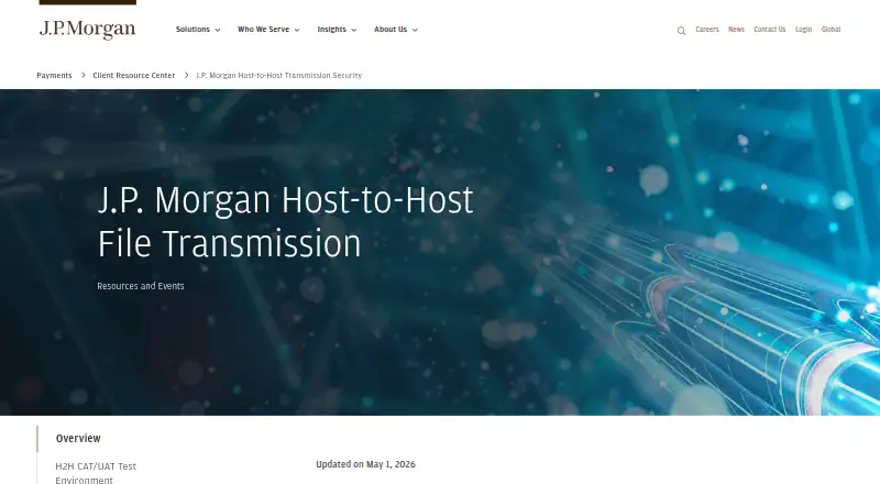 The J.P. Morgan Host-to-Host homepage