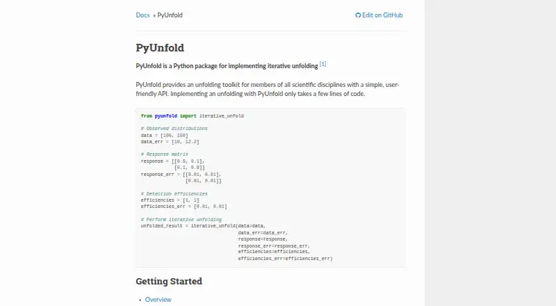 The PyUnfold homepage
