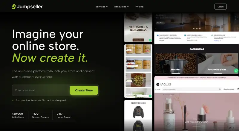 The Jumpseller homepage
