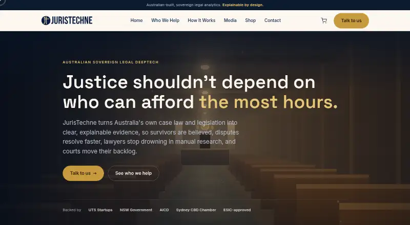 The JurisTechne homepage