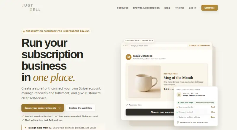 The Just Zell homepage