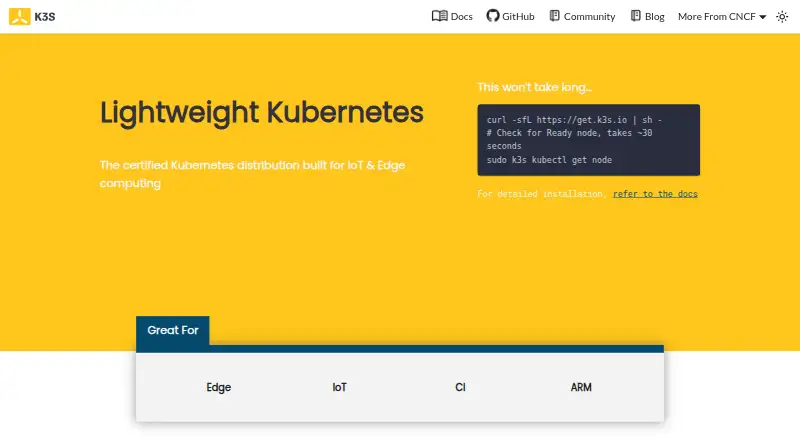 The K3s homepage