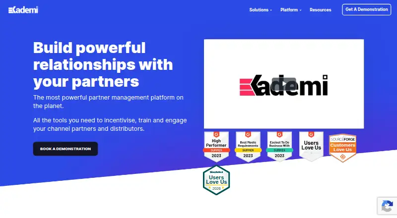 The Kademi homepage