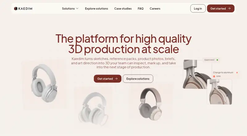 The Kaedim homepage