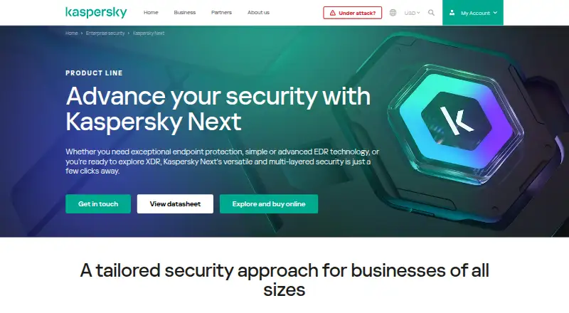 The Kaspersky Next homepage