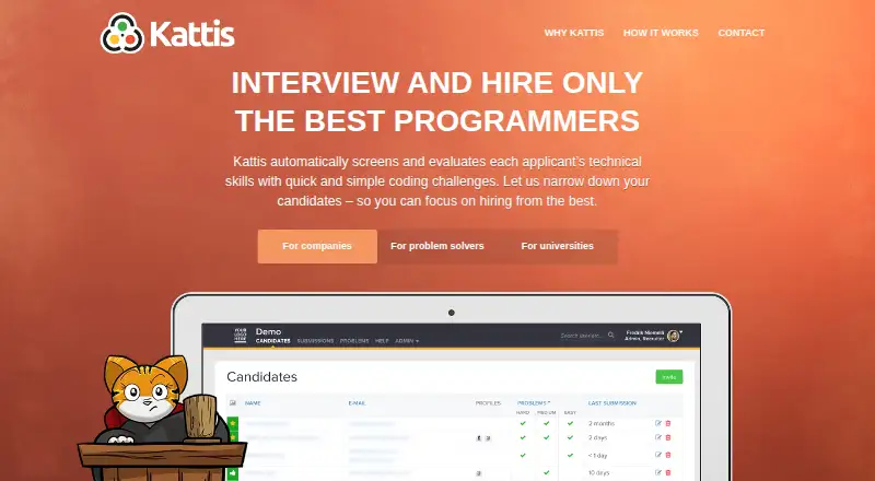 The Kattis homepage