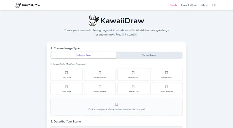 The KawaiiDraw homepage
