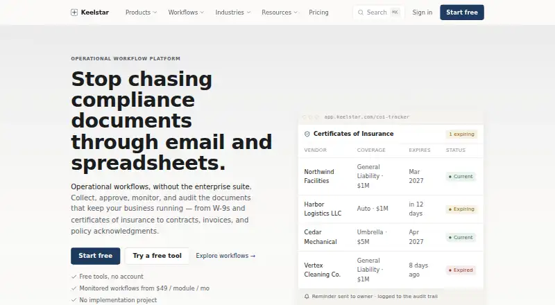 The Keelstar homepage