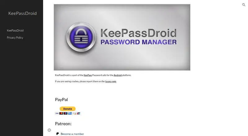 The KeePassDroid homepage