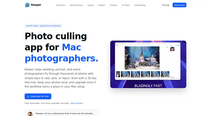 The Keeper homepage