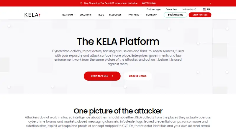 The KELA Platform homepage