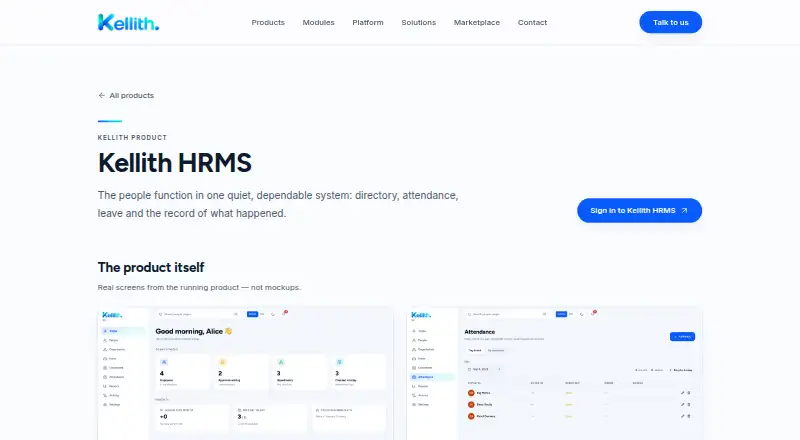 The Kellith HRMS homepage