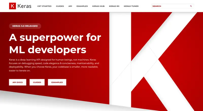 The Keras homepage