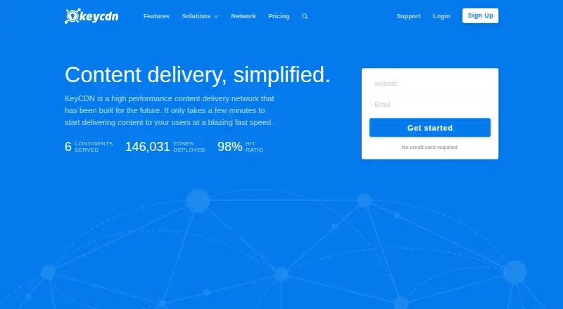 The KeyCDN homepage