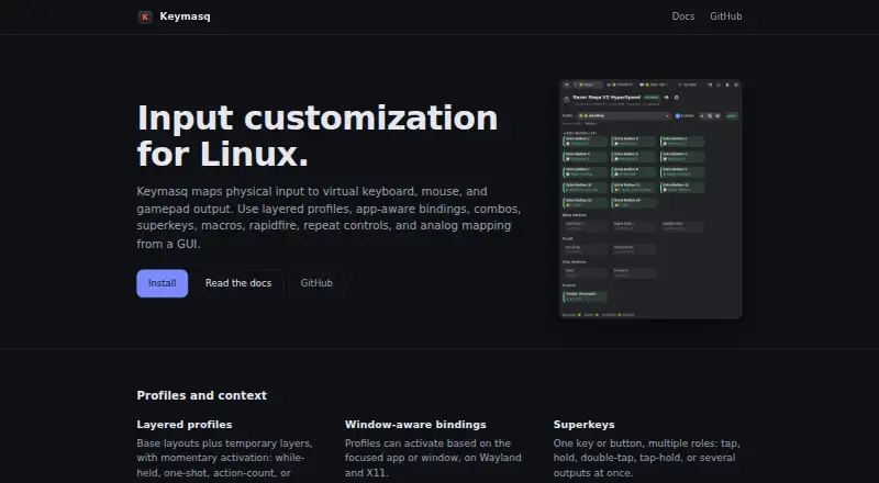 The Keymasq homepage