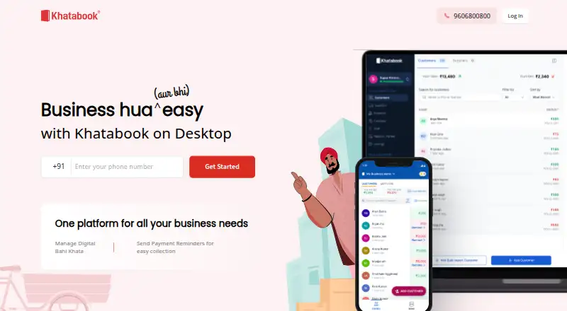 The Khatabook homepage