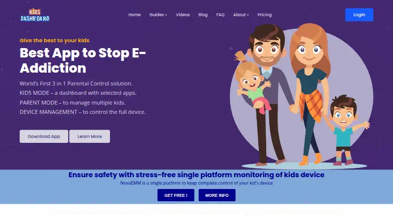 The Kids Dashboard homepage