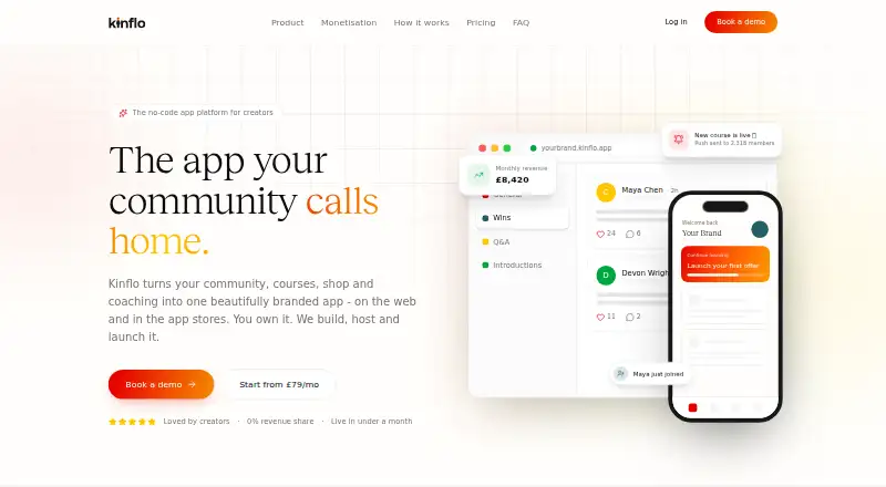 The Kinflo homepage