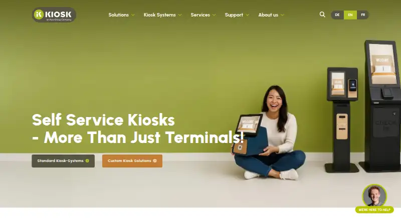 The KIOSK ONE ProConnect homepage