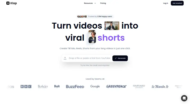 The Klap homepage