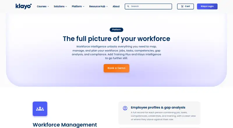 The Klayo Workforce Intelligence homepage