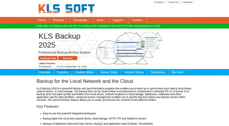 The KLS Backup homepage