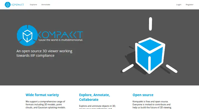 The Kompakkt homepage