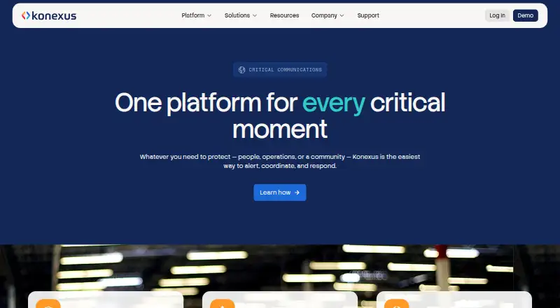 The Konexus Critical Communications homepage