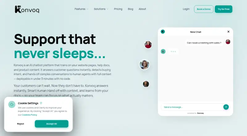 The Konvoq homepage