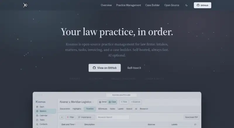 The Kosmos homepage