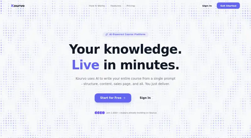The Kourvo homepage