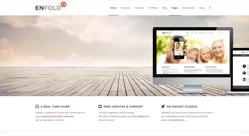 The Enfold homepage