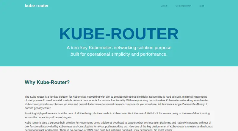 The Kube-router homepage