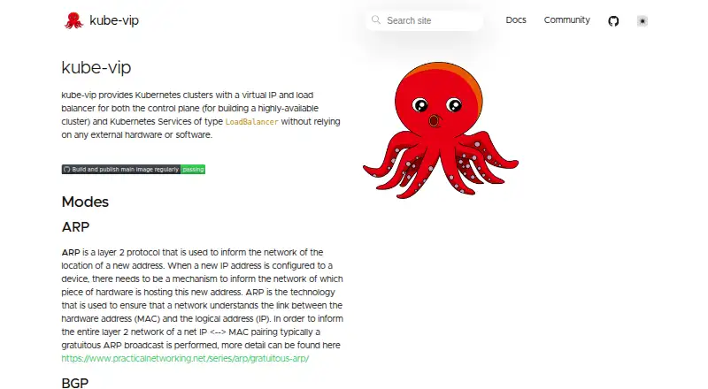 The kube-vip homepage